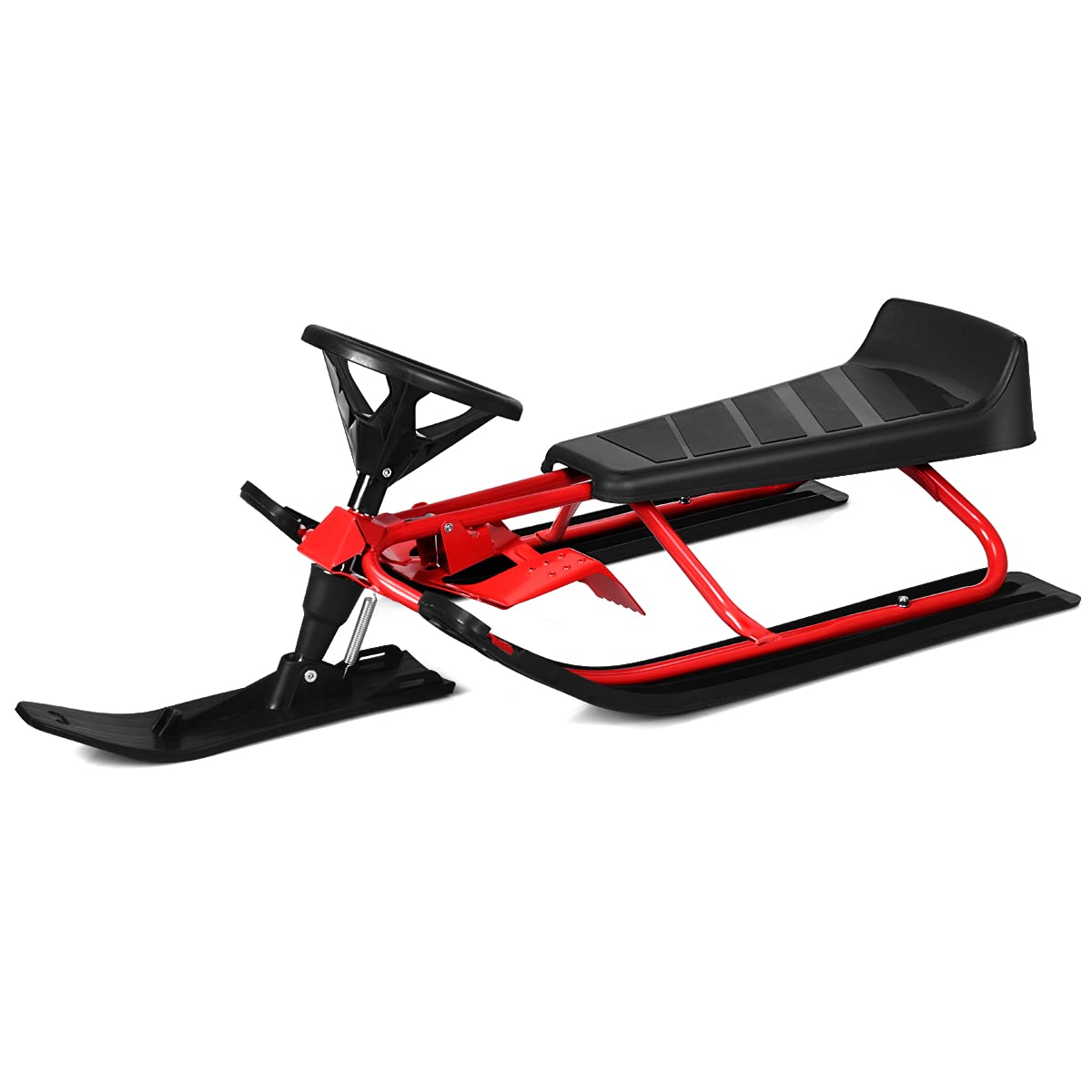 Goplus Snow Racer Sled, Ski Sled Slider Board with Twin Brakes